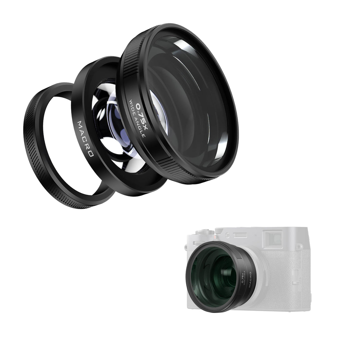 Freewell 2-in-1 Weitwinkel- & Makro-Objektiv kompatibel mit Fuji X100VI/X100V - Vielseitiges Design,