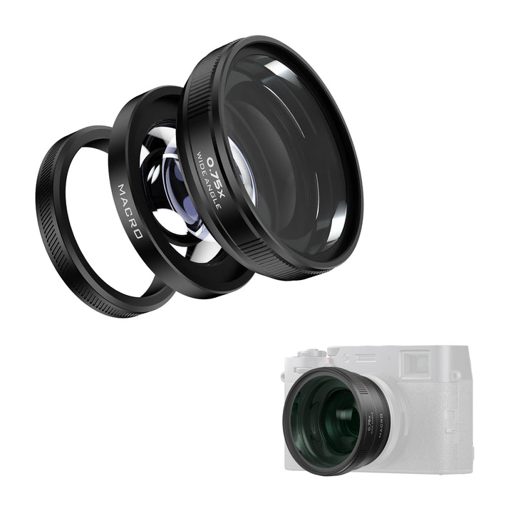Freewell 2-in-1 Weitwinkel- & Makro-Objektiv kompatibel mit Fuji X100VI/X100V - Vielseitiges Design,