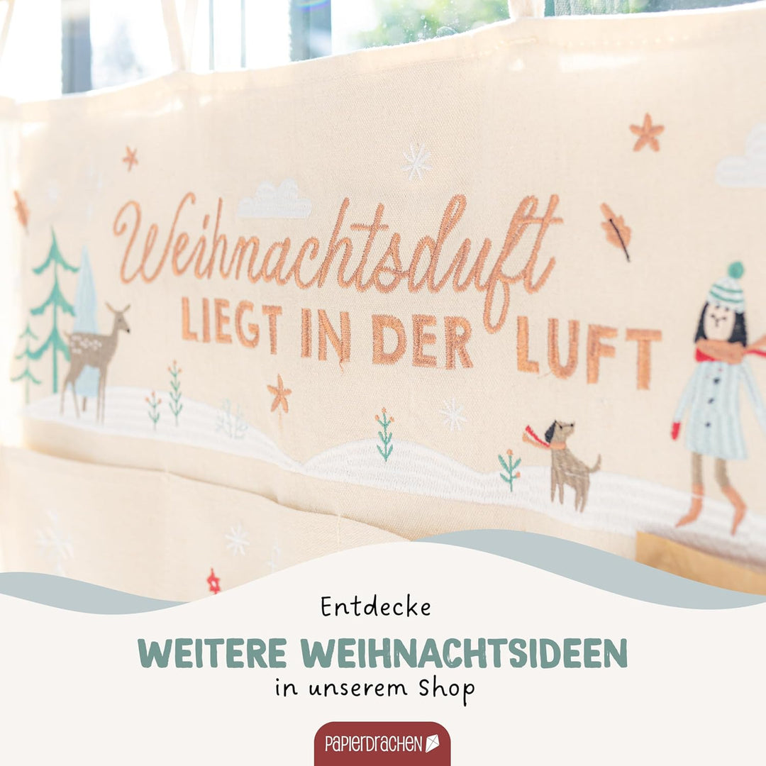 Papierdrachen 3 Geschenksäckchen in beige mit Bestickung in pastell - zum Befüllen und Verschenken -