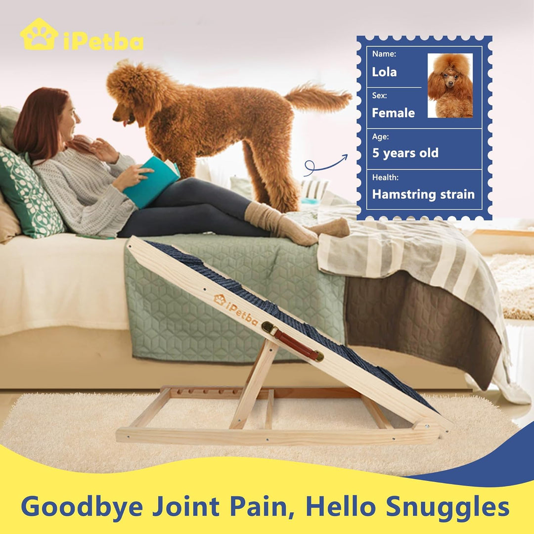 Hunderampe Bett Sofa für Kleine und Grosse Hunde Klappbar Rampe Hund Katzen Einstellbar 30-60 cm, bi