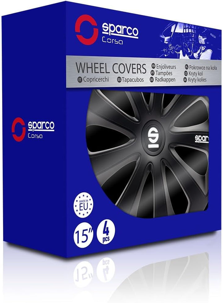 SPARCO SPC1570BK Sicilia Wheel Covers, Black, Set of 4, 15 zoll SCHWARZ SICILIA 15 zoll SCHWARZ, SIC