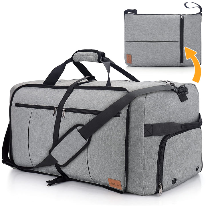 Urtala Faltbare Reisetasche für Herren & Damen, 100L Gross Weekender Übernachtungstasche mit Schuhfa