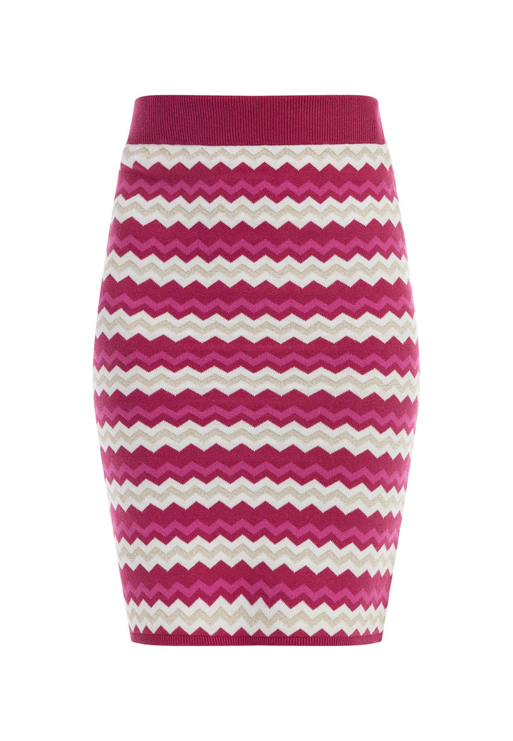 faina Damen Strick Midirock XS Pink Mehrfarbig, XS Pink Mehrfarbig