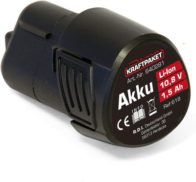 Dino KRAFTPAKET AKKU 10,8V 1,5 Ah für Akku-Poliermaschine 640256 640281 Werkzeug-Akku 1.5 Ah schwarz