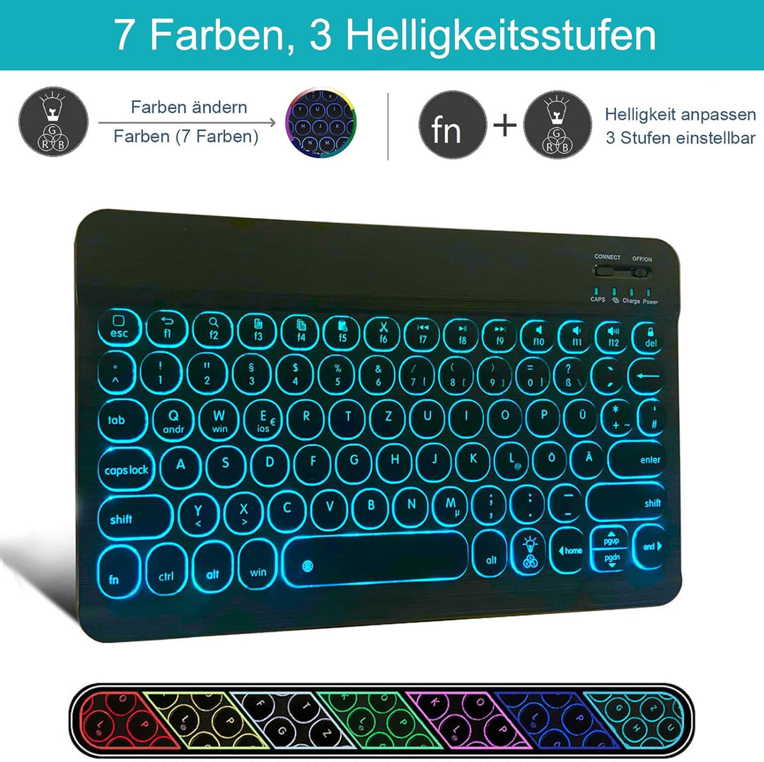 Wineecy Beleuchtete Tastatur Hülle für Xiaomi Pad 6 11 Zoll 2023 Tablet, Ultradünn leicht Schutzhüll