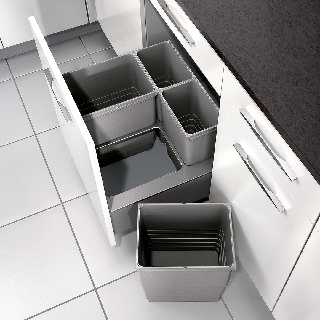 eins2vier Abfallsammler Höhe: 310 mm Volumen 17 Liter 230 x 306 mm alugrau 5060 Mülleimer Abfalleime