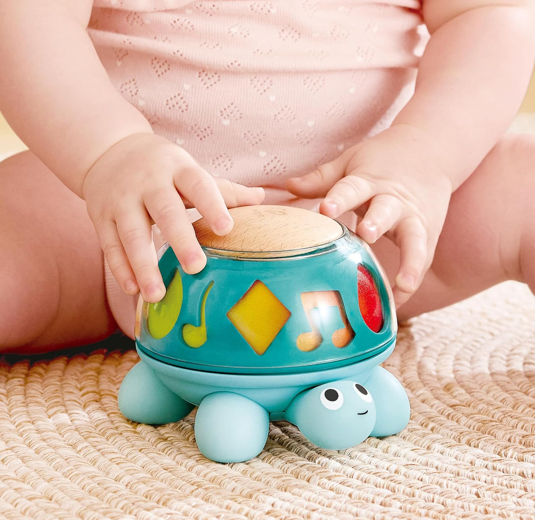 Hape Musik-Schildkröte, Musikalisches Spielzeug ab Geburt, Lernspielzeug mit Sound &amp; Drehfunktion, S