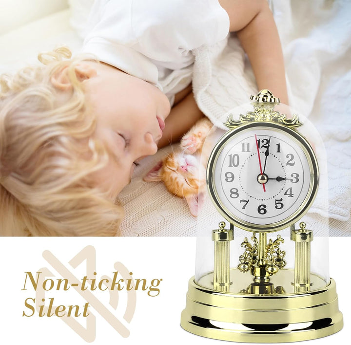 Kaminuhren Europäische Retro-Stil Wohnzimmer Uhr Antik Silent Tischuhr Für Wohnzimmer Schlafzimmer B