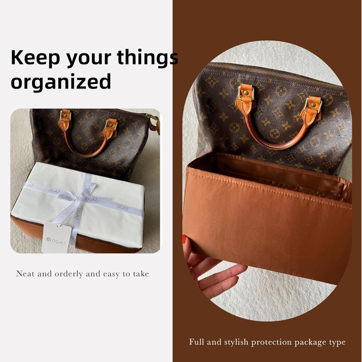 DGAZ Handtasche Tasche Organizer, Seide Innentaschen für LV Speedy Nano/20/25/30/35/40/45 Tasche, Le