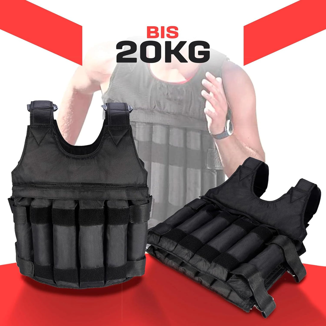 Gewichtsweste 1-50 Kg, Gewichtsbeutel individuell änderbar, hochwertiges Nylon, reissfest und wasser