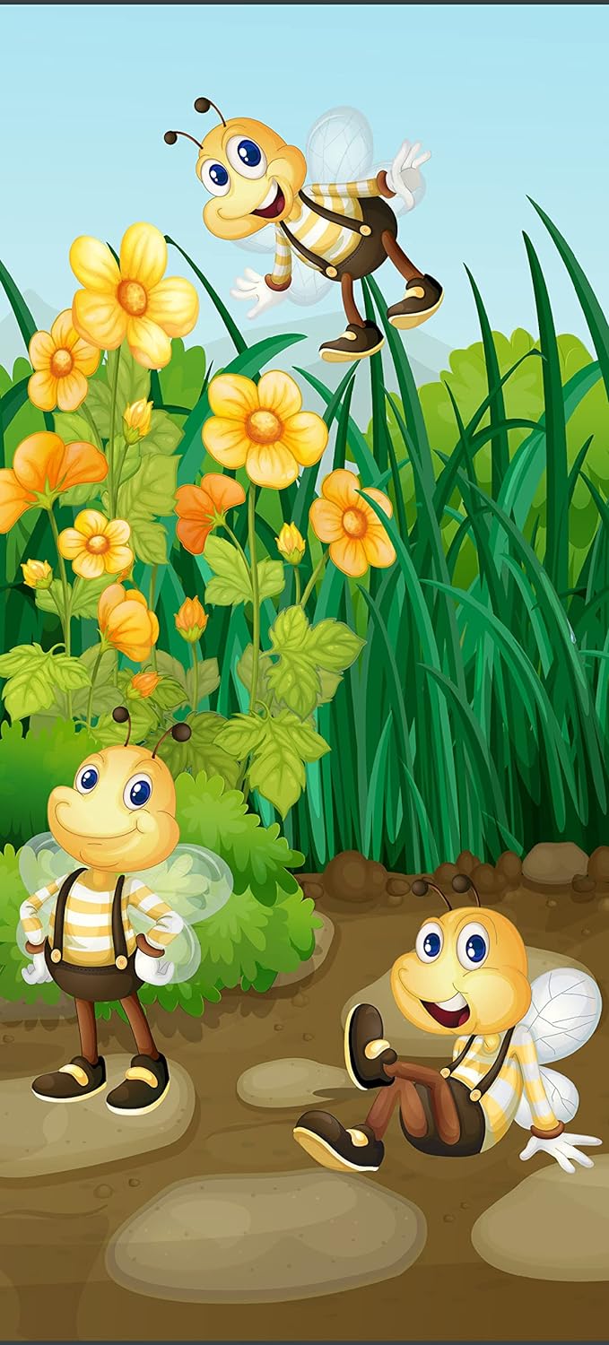 wandmotiv24 Türtapete Bienen im Garten 80 x 200cm (B x H) - Dekorfolie selbstklebend Sticker für Tür
