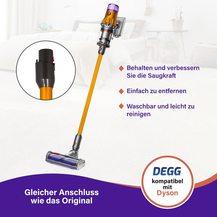 DEGG® Staubsaugerrohr, Kompatibel mit Dyson V12, Gold, 34 mm | Verlängerungsrohr, Saugrohr, Staubsau