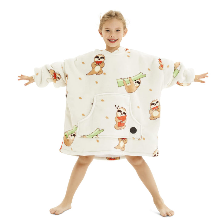 THREE POODLE Decken Hoodie Damen, Oversize Hoodie Decken Pullover Kuschelpullover für Damen Herren K