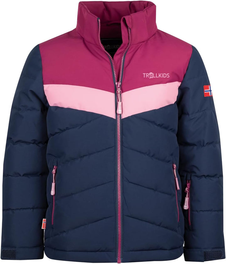 Trollkids Mädchen Winterjacke Gryllefjord 116 Marineblau/Violett, 116 Marineblau/Violett