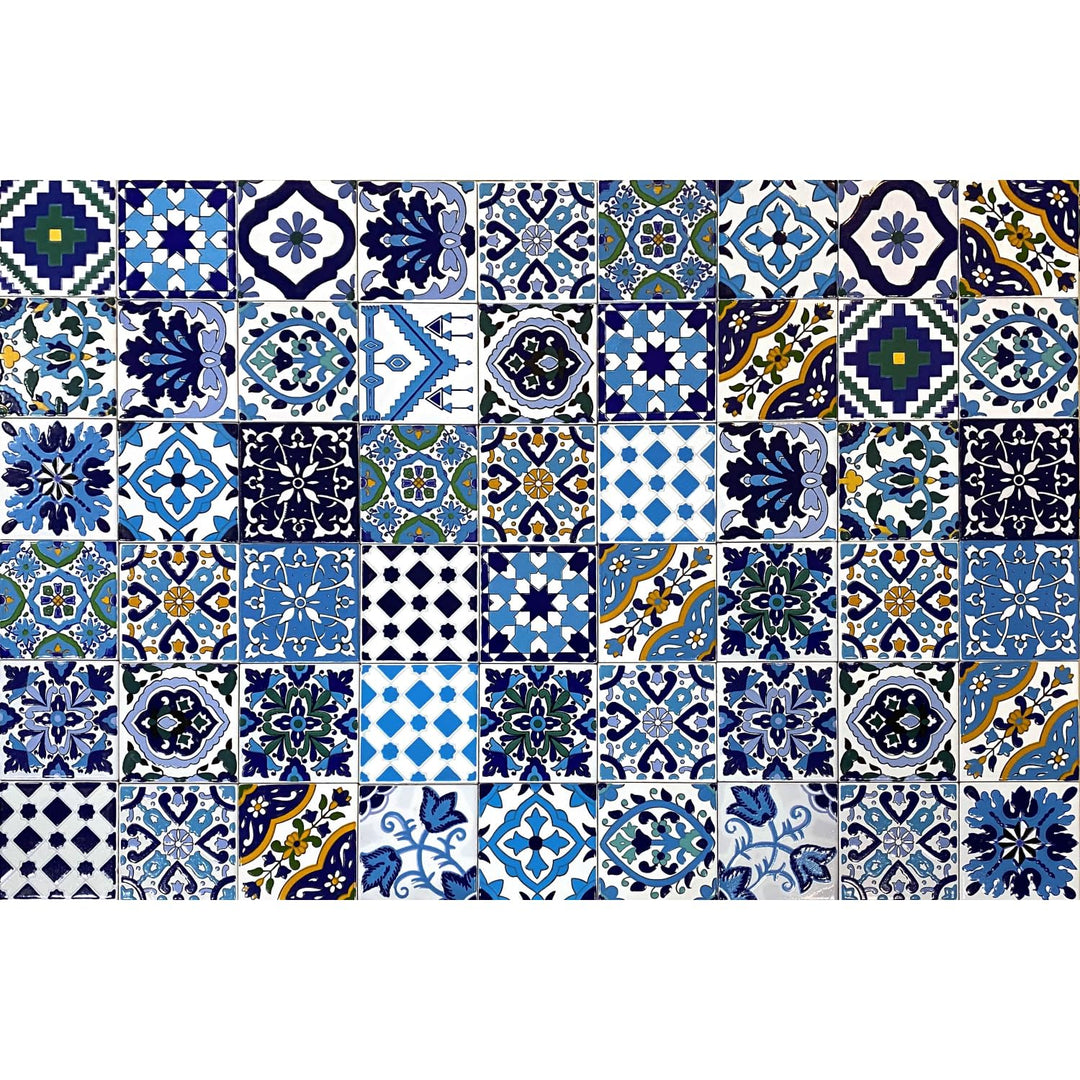 54 Premium Selection-Fliesen aus glasierter Keramik – Blue Marine – 10 x 10 cm, Dicke 0,6 cm – Tunes
