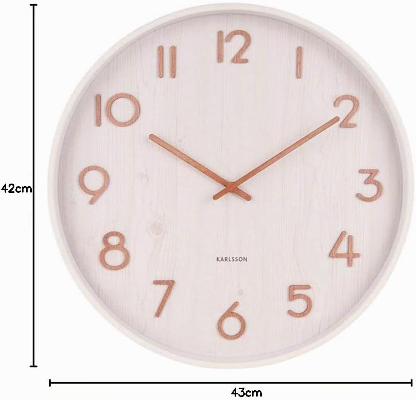 KARLSSON - Wanduhr Pure M - weisse Linde Natur - Ø40 x T4,5 cm