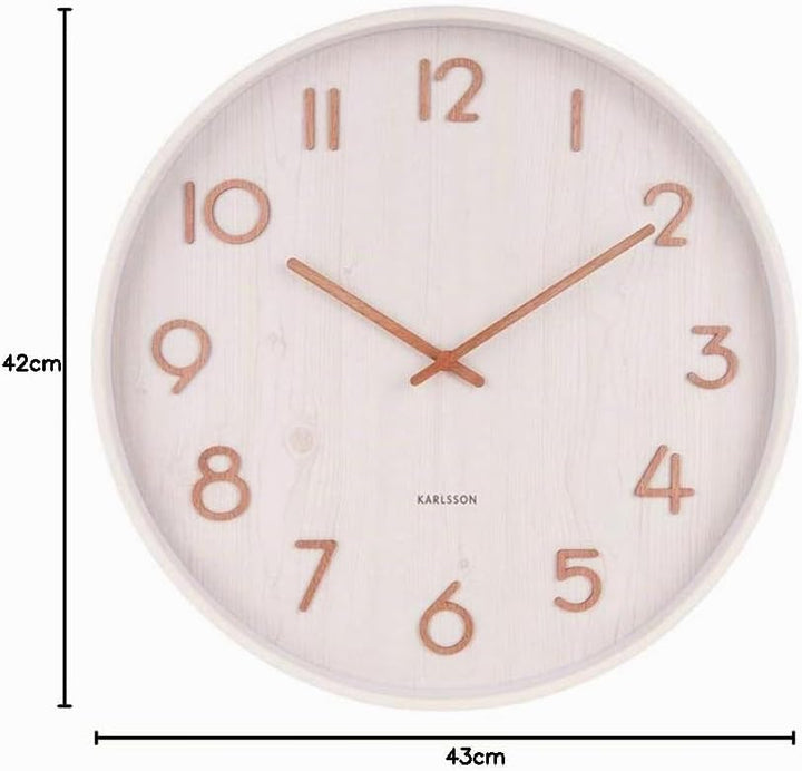 KARLSSON - Wanduhr Pure M - weisse Linde Natur - Ø40 x T4,5 cm