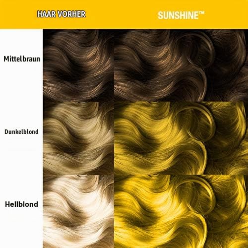 Manic Panic Sunshine Classic Creme, Vegan, Cruelty Free, Yellow Semi Permanent Hair Dye 2 x 118ml Su