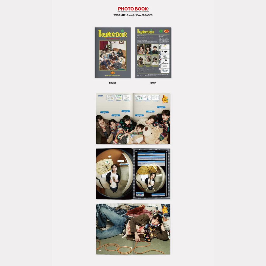 BOYNEXTDOOR - 1ST SINGLE ALBUM [WHO!] (CRUNCH Ver.) Out Box + Photo Book + CD-R + Photocard + Postca