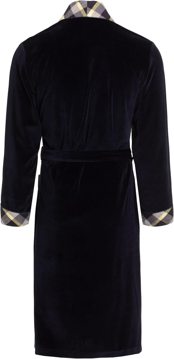Revise Vasco RE-104 Herren Bademantel - Morgenmantel – 80% Baumwolle Ganzjahres-Bademantel S Dunkelb