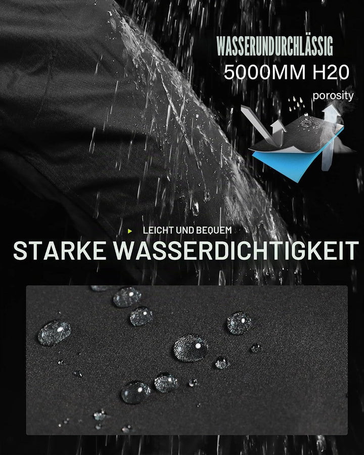 Coutyuyi Regenhose für Herren wasserdichte Leichte Überziehhosen Verpackbare Winddichte Outdoorhose