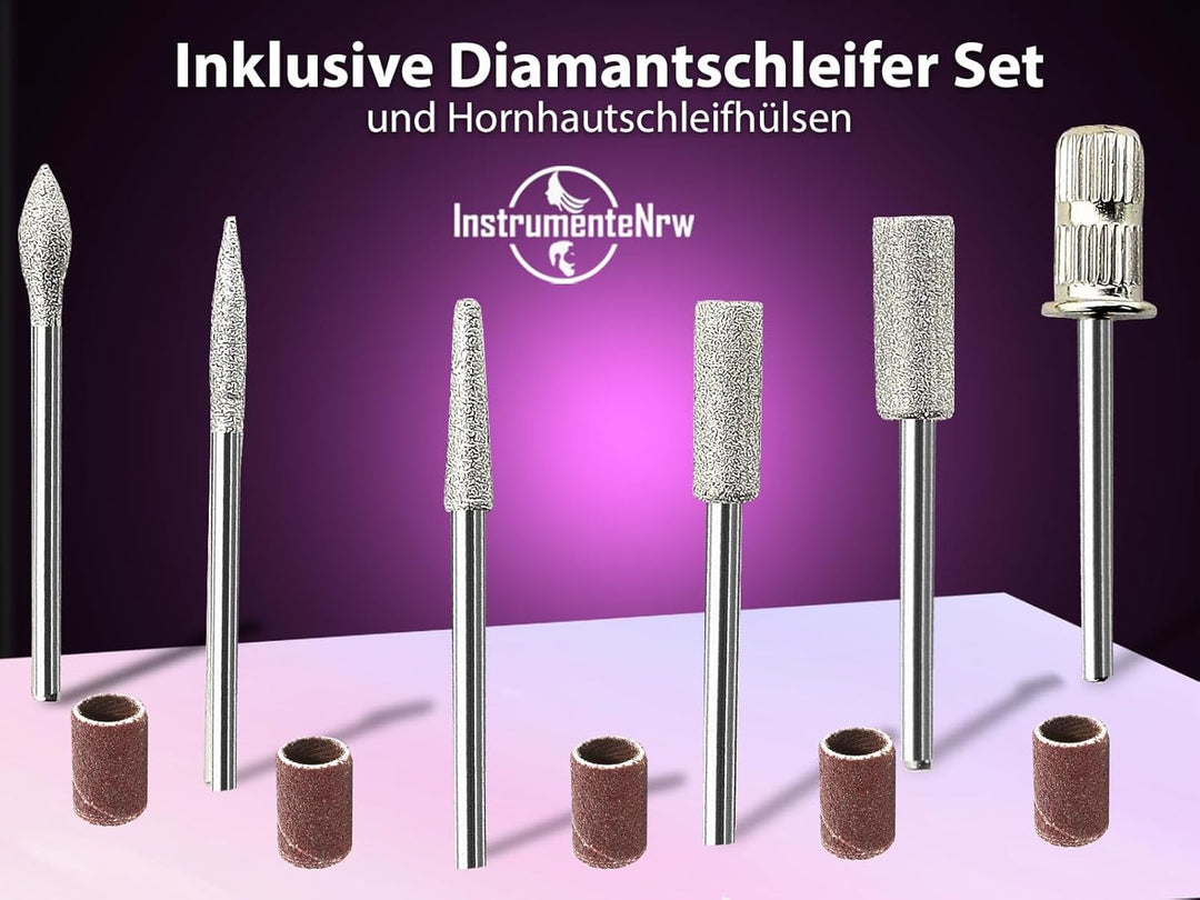 Fusspflegegerät Fräser Set mit Fusspflege Diamantschleifer als elektrisches Maniküre-Set und Pedikür