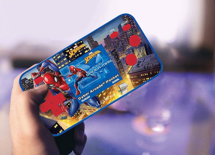 Lexibook, Spider-Man, Cyber Arcade Pocket, Tragbare Spielkonsole, 150 Spiele, 1,8“ LCD-Bildschirm, B
