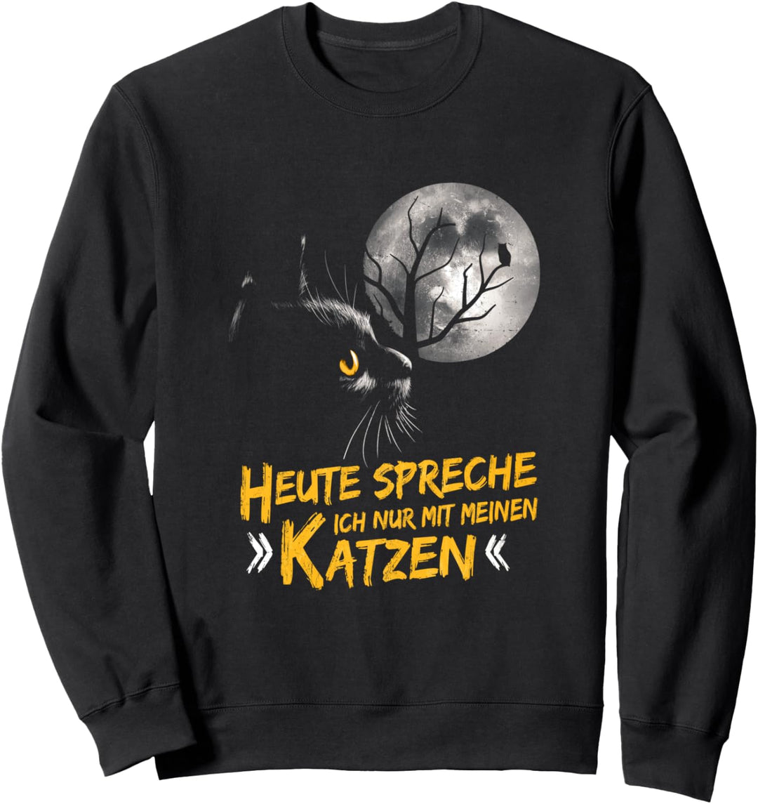 Heute Spreche Ich Nur Mit Meinen Katzen Motiv Mond Katze Sweatshirt