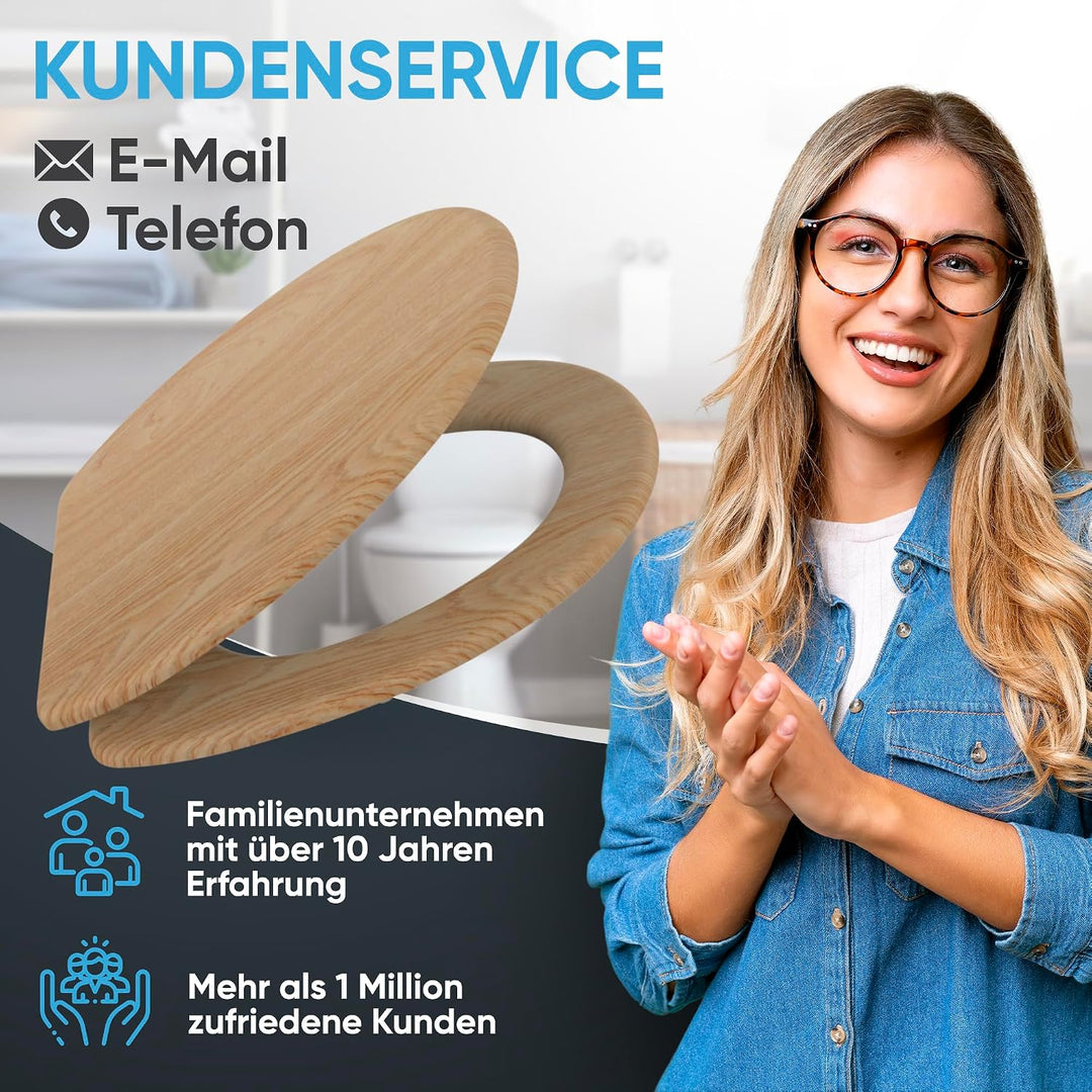 Sanilo WC Sitz mit Absenkautomatik, viele schöne Holz Toilettendeckel zur Auswahl, hochwertige und s