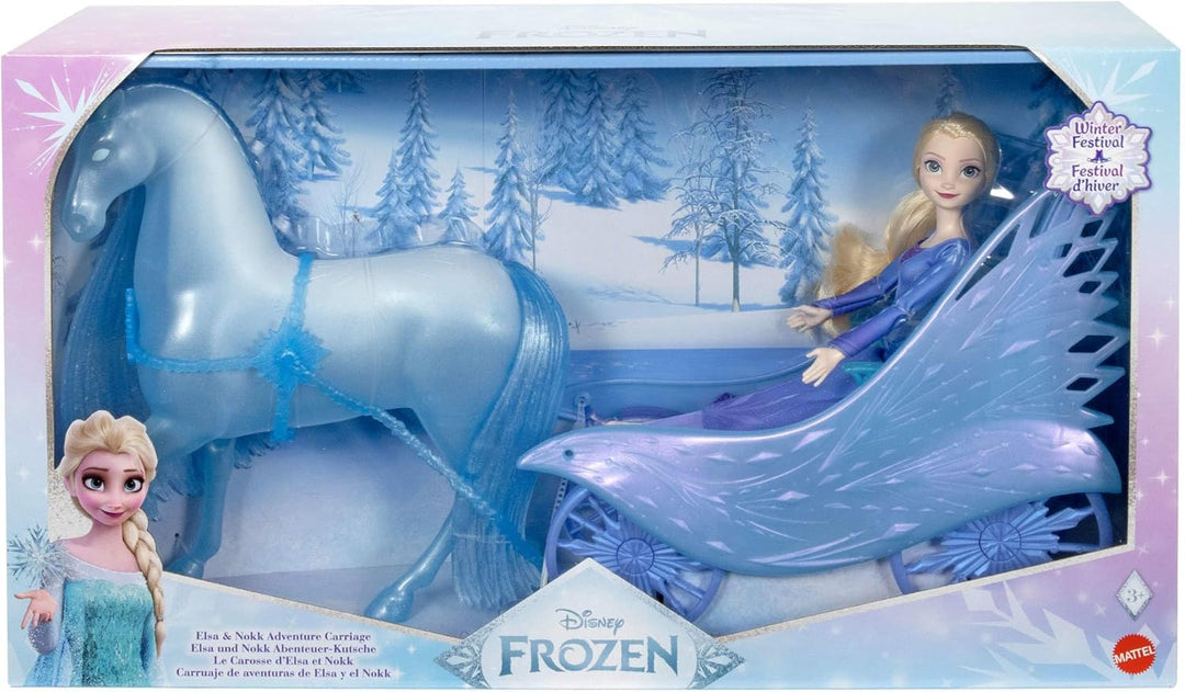 Mattel JBG56 Puppen, ELSA und Nokk Abenteuer-Kutsche, Einheitsgrösse, Elsa und Nokk Abenteuer-kutsch