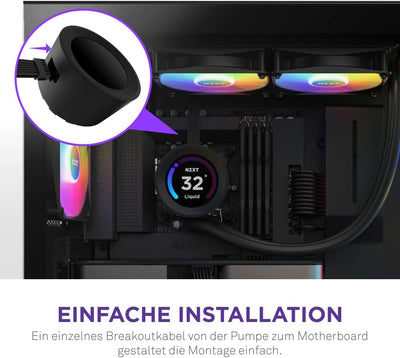 NZXT Kraken Elite 240 RGB - RL-KR24E-B1-240mm AIO CPU Wasserkühlung - 2,36" LCD Display 640x640-2x12
