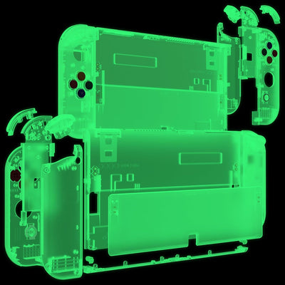 eXtremeRate Full Hülle für Nintendo Switch OLED, DIY-Ersatz Konsole case & Kickstand, NS Joycon Gehä