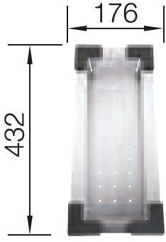 BLANCO Resteschale aus Edelstahl | 432 x 176 mm | Passend zu Keramik-Unterbaubecken| Gelocht | Mehr