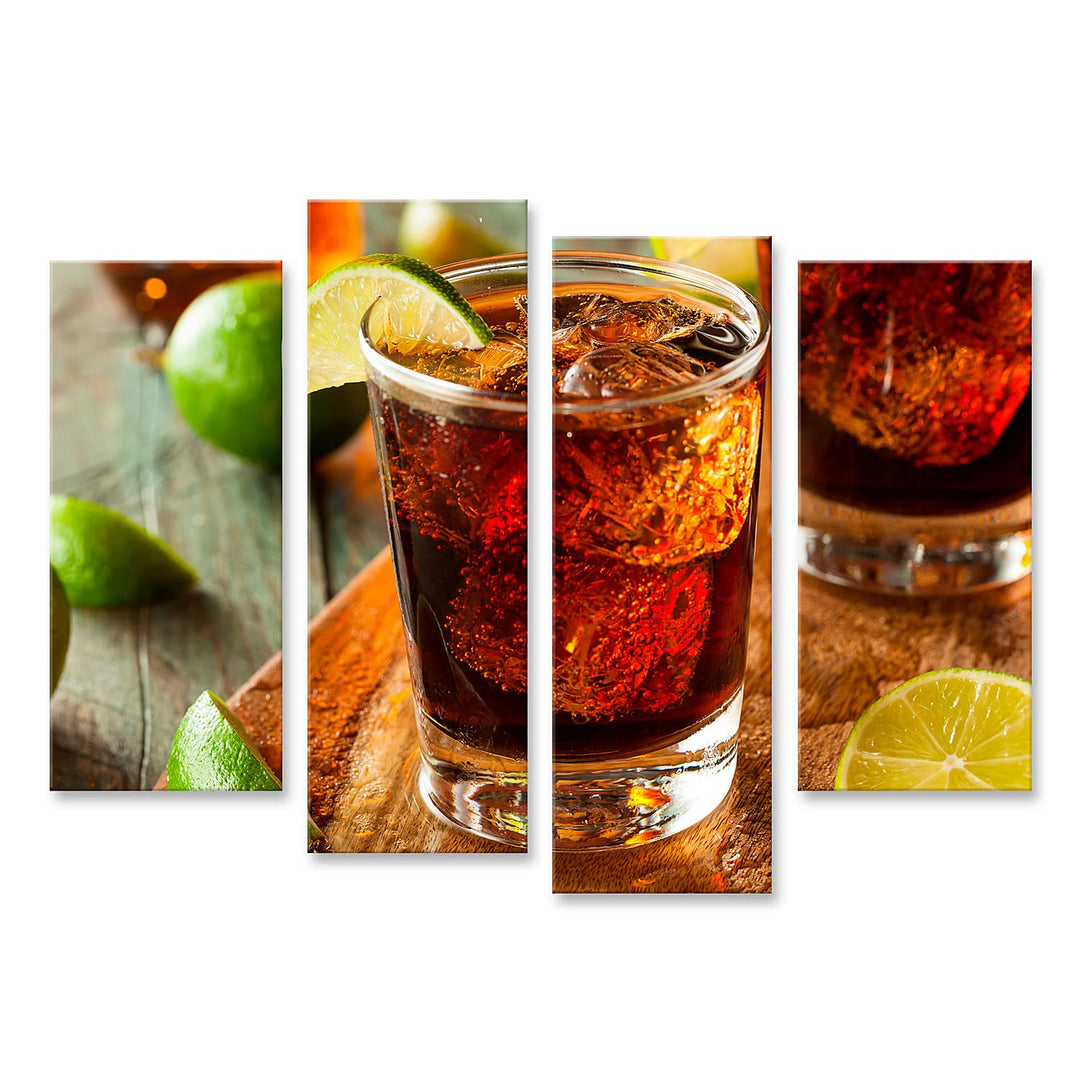 islandburner Bild auf Leinwand Rum Und Cola Cuba Libre Mit Limette Und Eis Bilder Wandbilder Poster