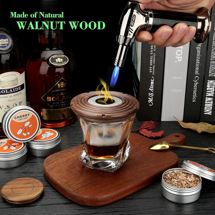Cocktail Smoker Kit, Cocktail-Räucherset mit 4 Holzchips, Vatertagsgeschenk, Old Fashioned Whiskey S