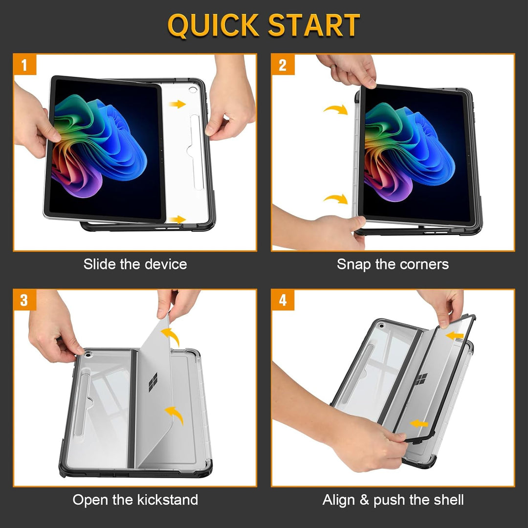 Fintie Hülle für Microsoft Surface Pro 12 Zoll 1. Edition (2025), Stossfeste Folio-Schutzhülle mit t