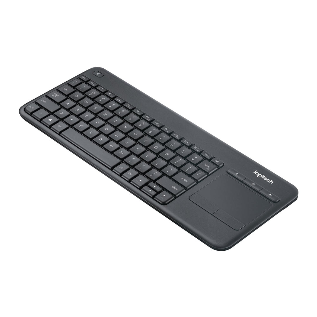 Logitech K400 Plus Kabellose Touch-TV-Tastatur mit integriertem Touchpad, Französisches AZERTY-Layou