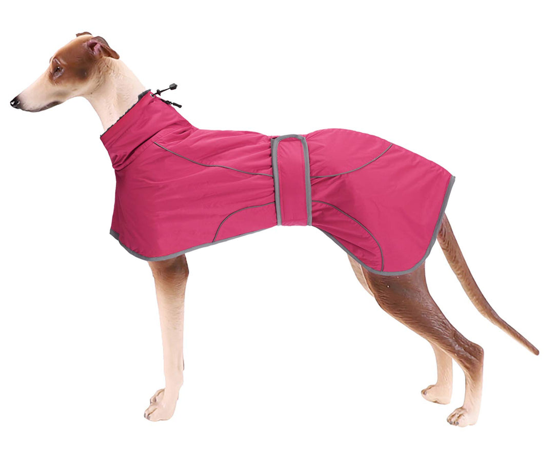MOREZI Windhund-Wintermantel, Whippet-Mantel mit gepolstertem Fleece-Futter, Wasserabweisende Hundej