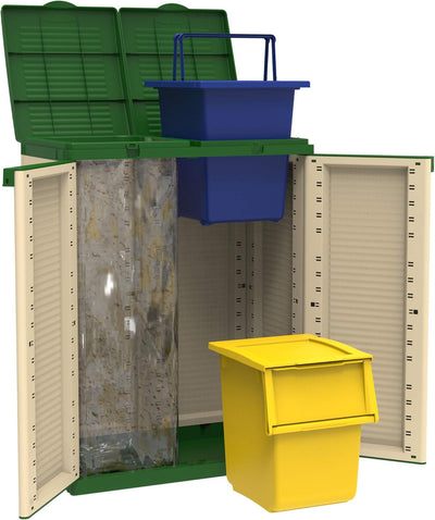 Terry, Ecocab 2, Schrank zum Mülltrennen, für den Innen- und Aussenbereich, 2 separate Fächer. Farbe