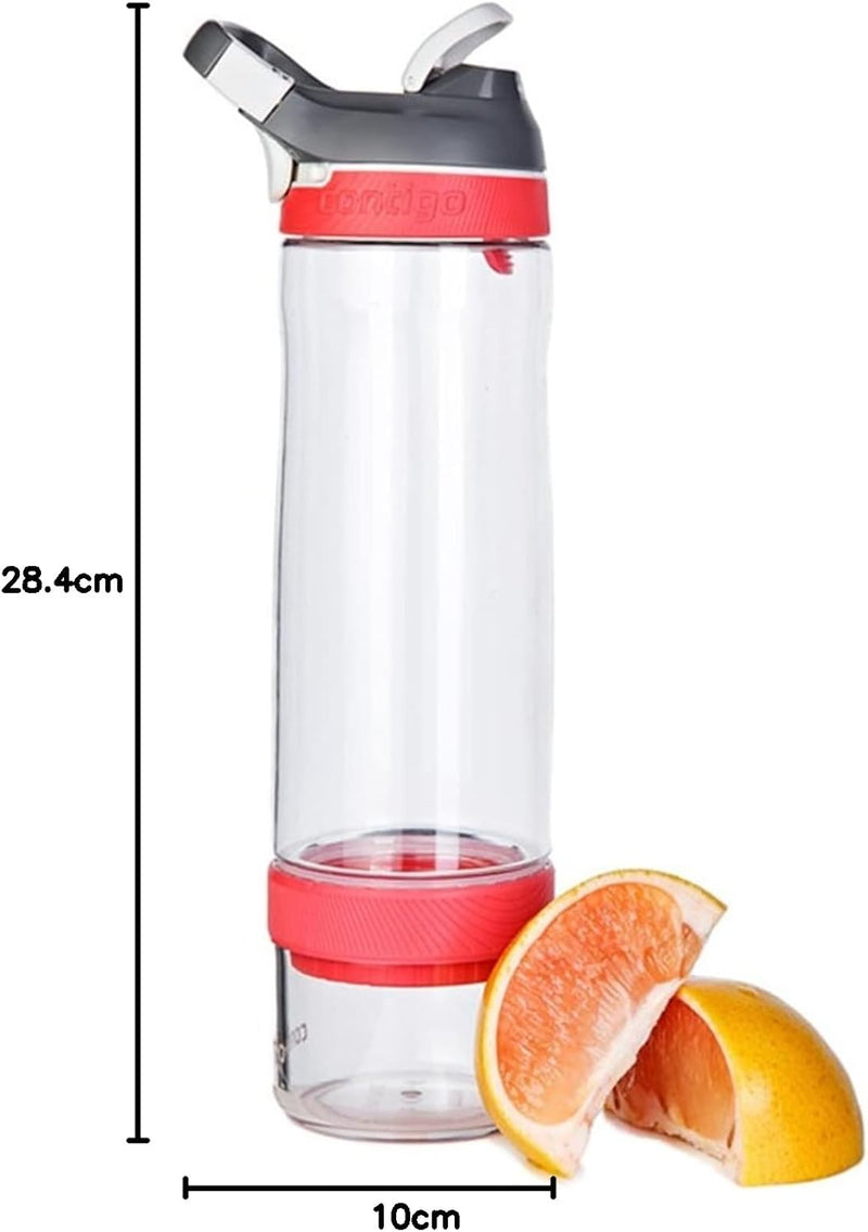 Contigo Cortland Infuser Water Bottle 750 ml Clear With Watermelon, 750 ml Clear With Watermelon