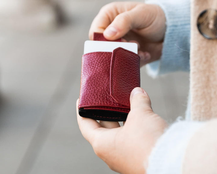 Jaimie Jacobs Minimalist Wallet Nano Boy Pocket Mini Geldbörse aus Textil mit Zugband schmaler Karte