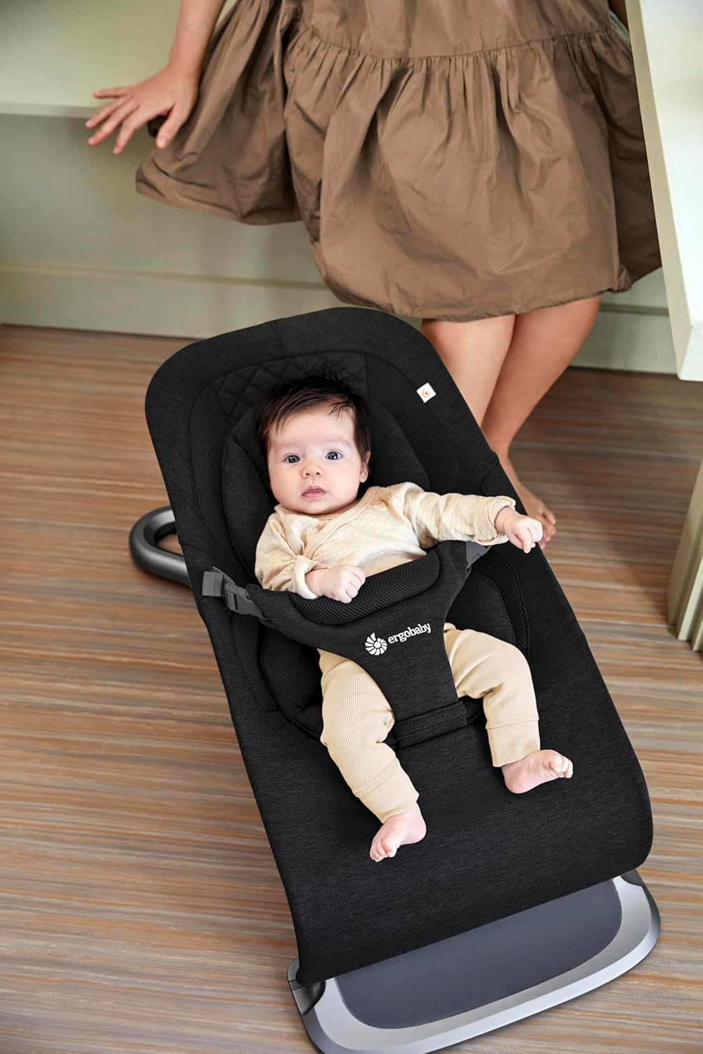 Ergobaby 3-in-1 Evolve Bouncer, Ergonomische Babywippe für Neugeborene ab Geburt bis zum Kleinkind,