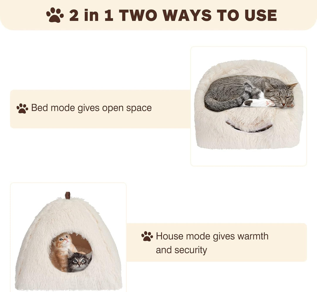 CATISM Katzenhöhle Katzenbett Katzenhaus Kuschelhöhle 40x40cm Faltbar Waschbar Bequemer Katzenschlaf