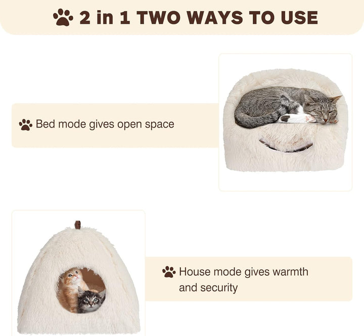 CATISM Katzenhöhle Katzenbett Katzenhaus Kuschelhöhle 40x40cm Faltbar Waschbar Bequemer Katzenschlaf
