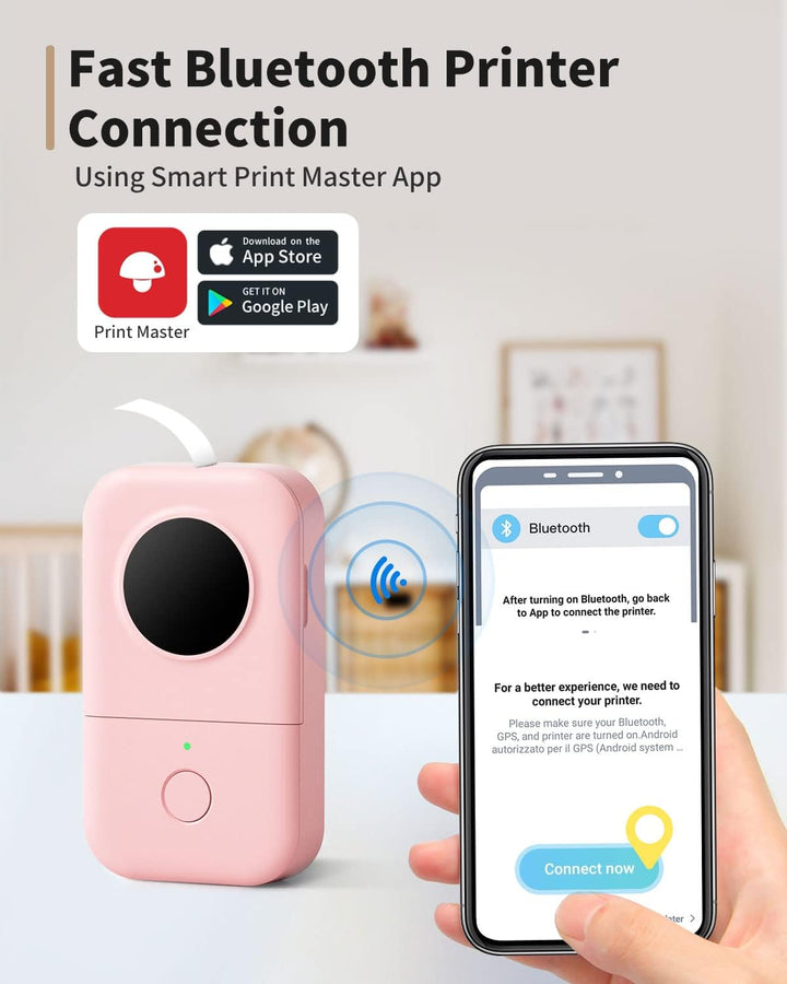 Phomemo D30 Etikettendrucker Aufkleberdrucker- Bluetooth Thermoetikettendrucker Entzückender Etikett