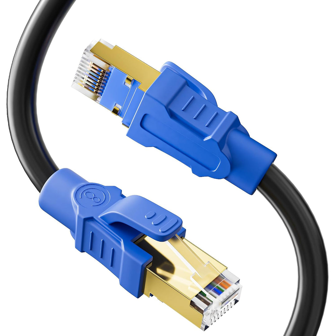 Netzwerkkabel 20m Cat 8, Lan Kabel 10m Ethernet Kabel Schwarz 40Gbps 2000MHz Internet Kabel High Spe