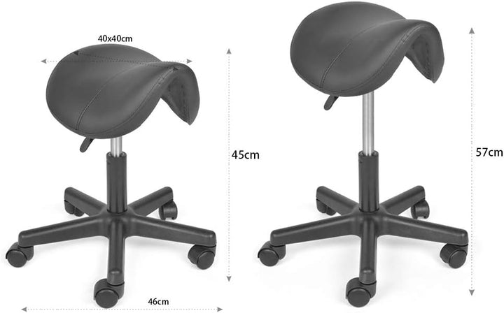 Mingone Sattelhocker Ergonomischer Arbeitshocker Höhenverstellbarer Bürohocker mit Rollen Sattelstuh