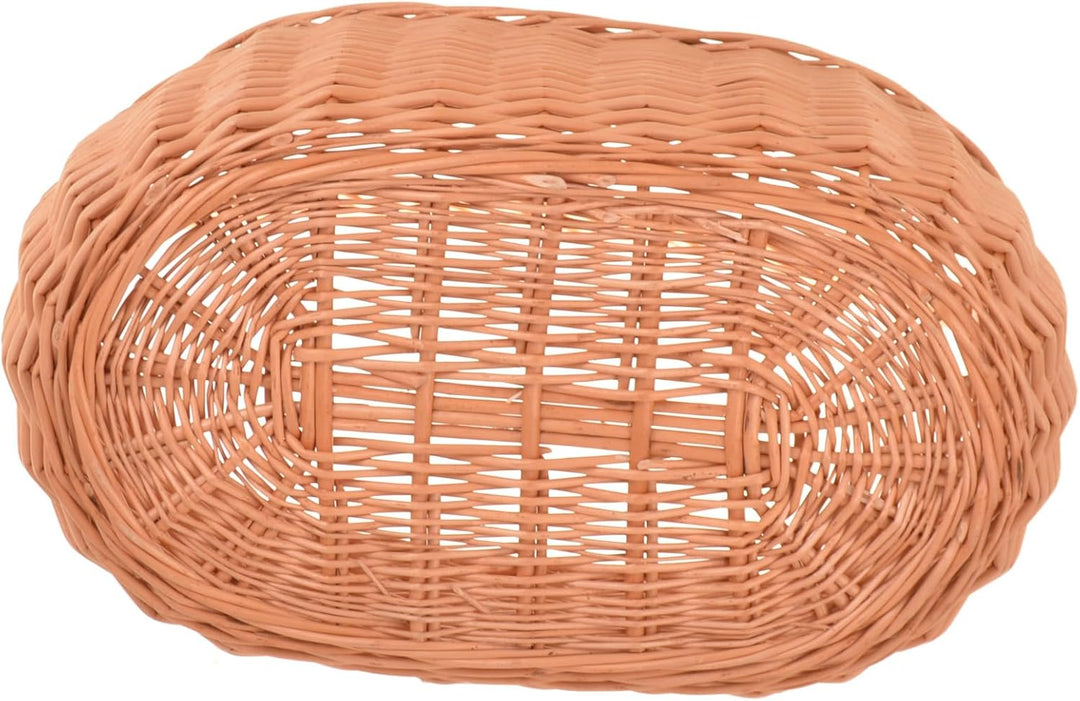 Weidenkorb Einkaufskorb geflochten 40 x 35 x 24 cm Naturbraun Tragekorb mit henkel, Picknickkorb, Pi