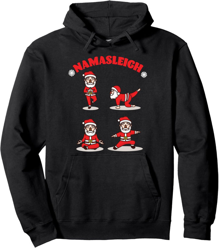 Namasleigh Yoga Weihnachten Santa Yoga Poses Instructor Pullover Hoodie