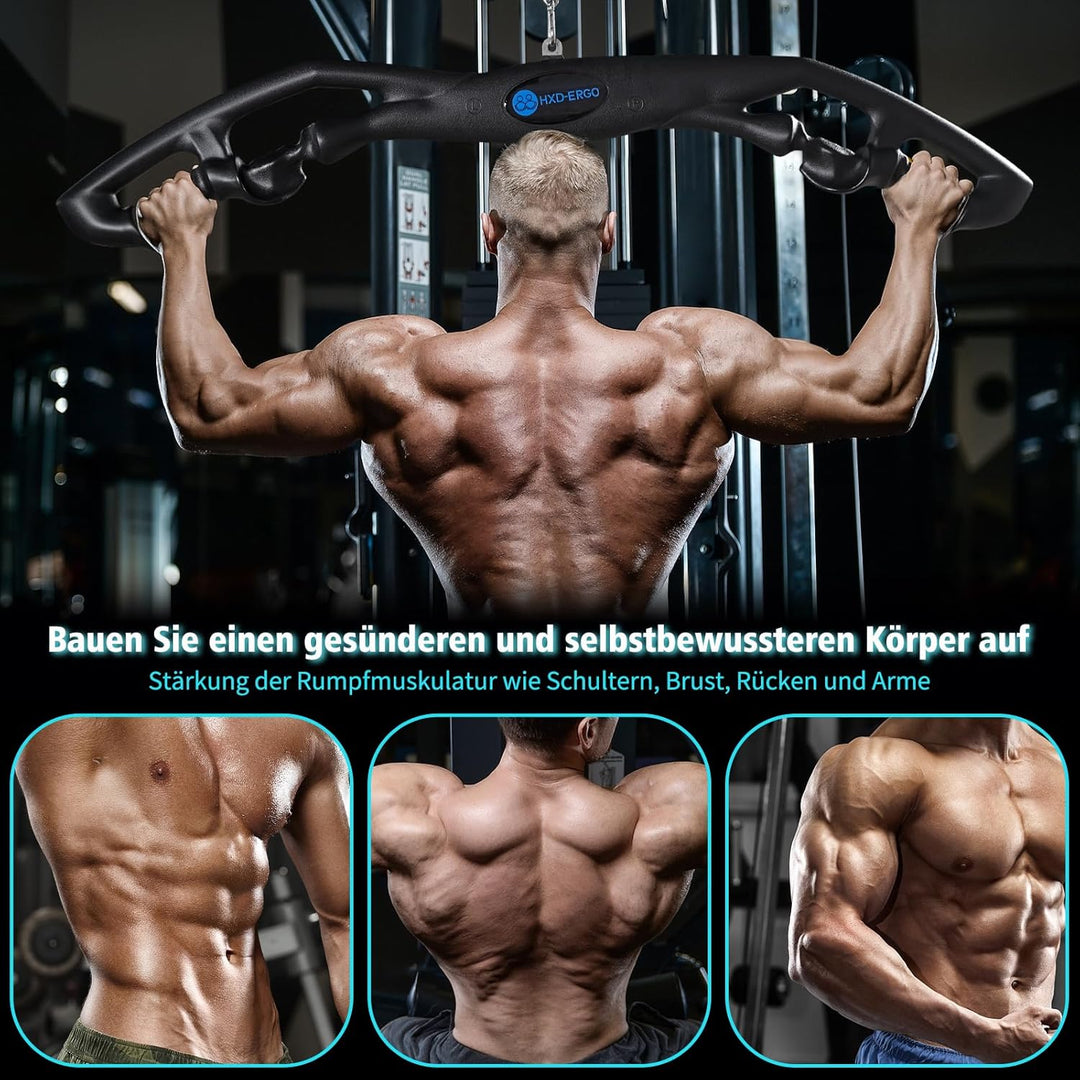 HXD-ERGO LAT Pulldown Stange für Kabelmaschine Einhandgriff Doppel D Griff T-Stange V-Bar-Kabelbefes